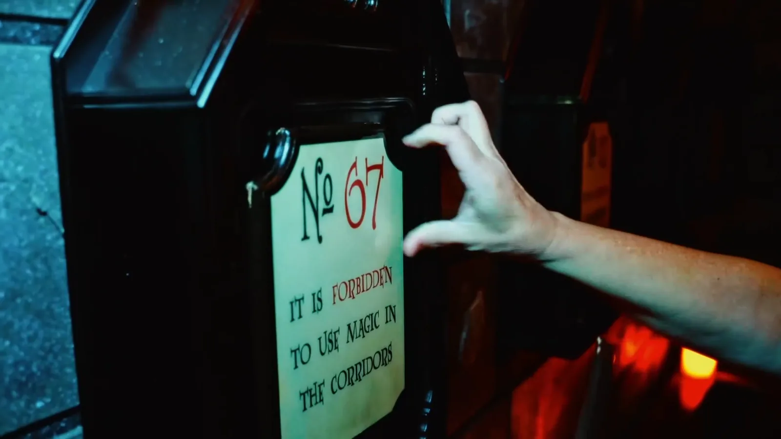 Notice No 67 in The Wizard's Chamber: it is forbidden to use magic in the corridors
